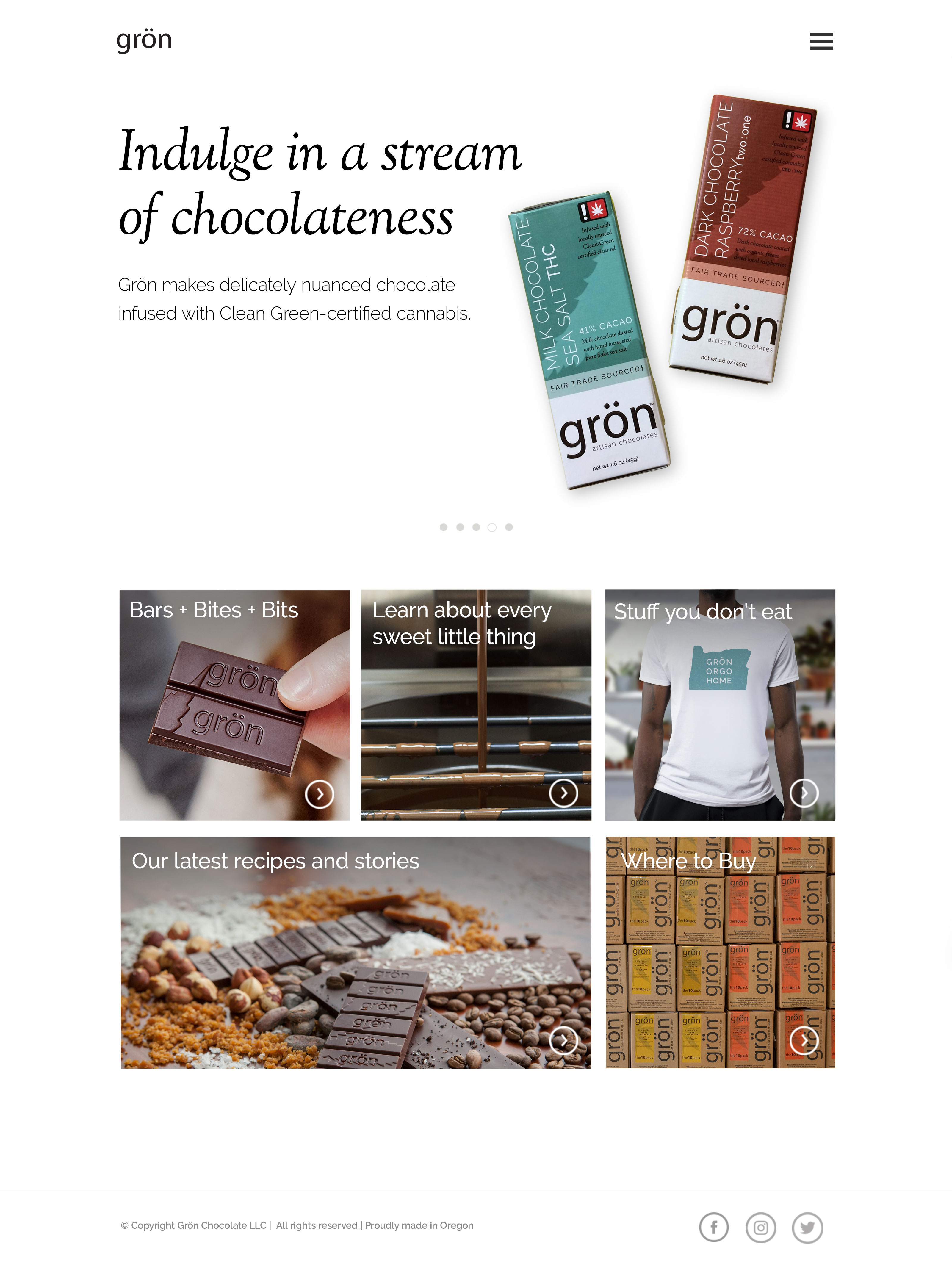 gron website homepage