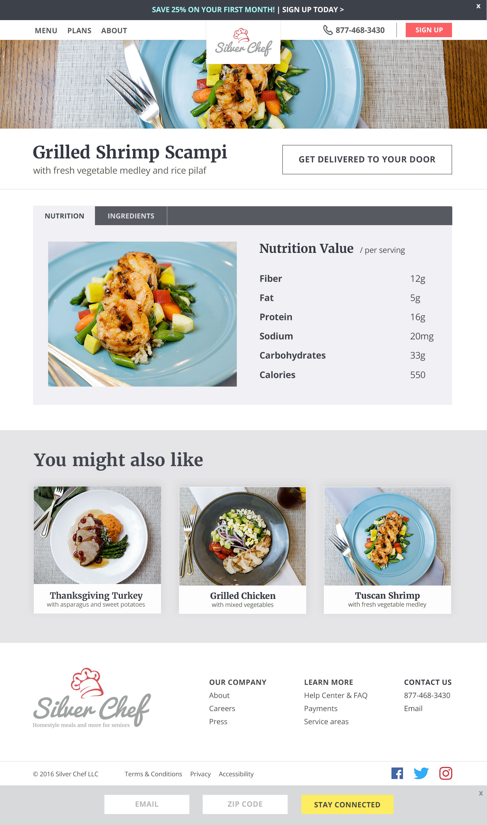 Silver Chef menu detail